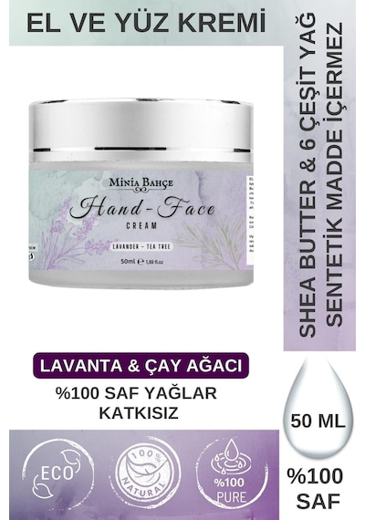 Minia Bahçe Lavanta & Çay Ağacı Yağı Besleyici El ve Yüz Kremi 50 ML