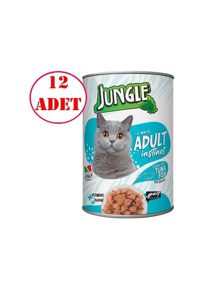 Jungle Kedi Konservesi Ton Balıklı 415 Gr 12 Ad