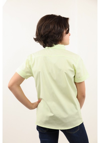 Toontoy Kids Toontoy Erkek Çocuk Regular Fit Kısa Kollu Basic Poplin Gömlek - Papyon Yakalı Sarı