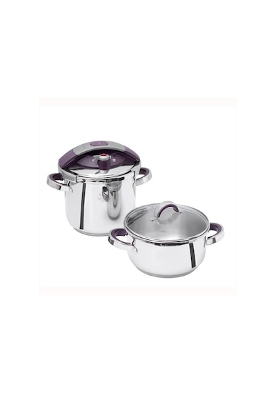 Pierre Cardin 4 Parça Düdüklü Tencere Seti Taste Mor 4-7 L Mor