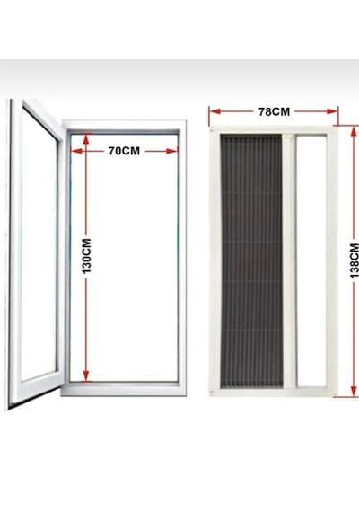 As Perde Plise Akordiyon Kapı Pencere Sineklikleri 40-60x180-200