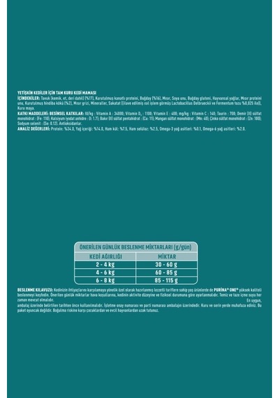 Tavuklu Yetişkin Kuru Kedi Maması 1.4 Kg Diğer
