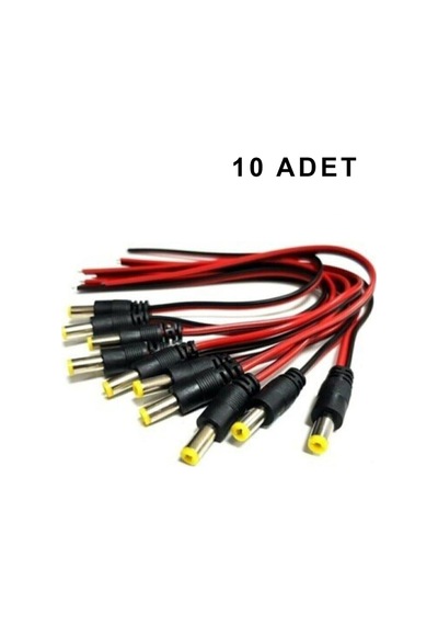 10 Adet Cctv Güvenlik Kamerası Power Jack Kablo