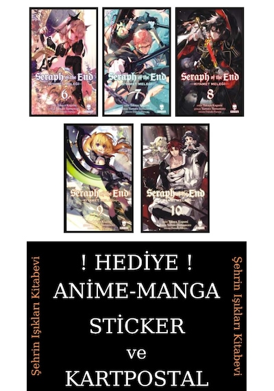 Seraph Of The End 6-7-8-9-10 Manga Seti 5 Kitap / Anime-manga Sticker Ve Kartpostal