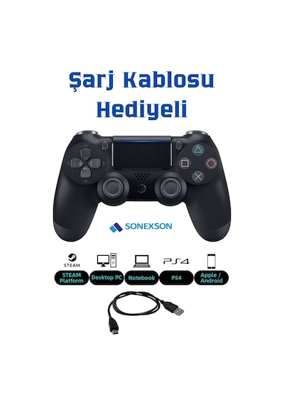 Doubleshock Ps 4 Kablosuz Joystick Tablet Telefon Pc Uyumlu Titreşimli Oyun Kolu 2 Adet