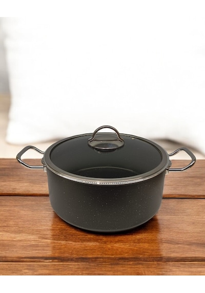 Tuna House Granit Derin Tencere 22 Cm Siyah