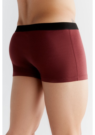 Albero Natur Gots Sertifikalı Organik Pamuk Erkek Trunk Boxer İç Çamaşırı Bordo