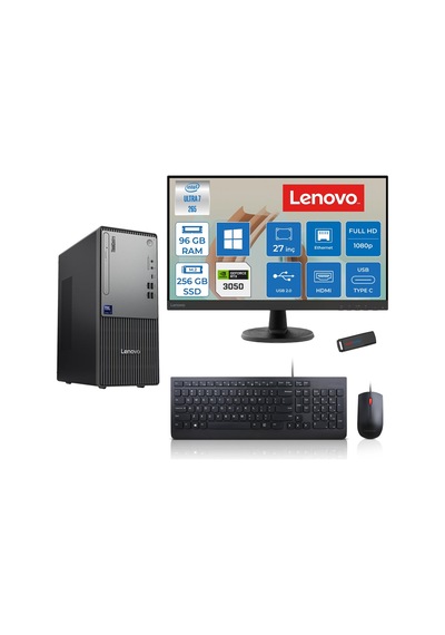 Lenovo ThinkCentre Neo 50T Gen 6 2713BD007WTR23P31 Ultra 7 265 96 GB 256 GB SSD RTX3050 27" W11P Masaüstü Bilgisayar + USB Bellek
