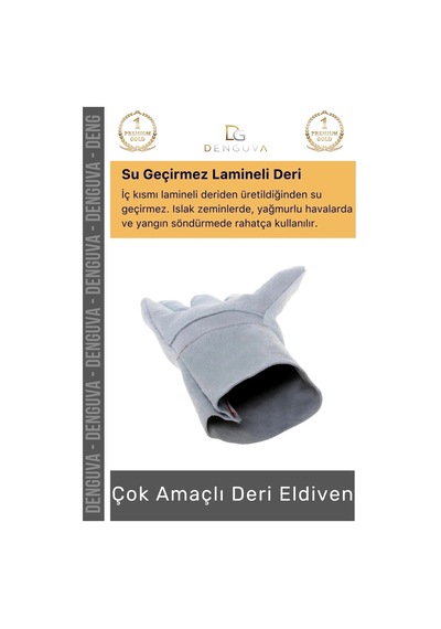 Yanmazeldiven Isıya Dayanıklı Yanmaz A Kalite Lamineli Su Geçirmez Pütürlü Konforlu Çok Amaçlı Deri