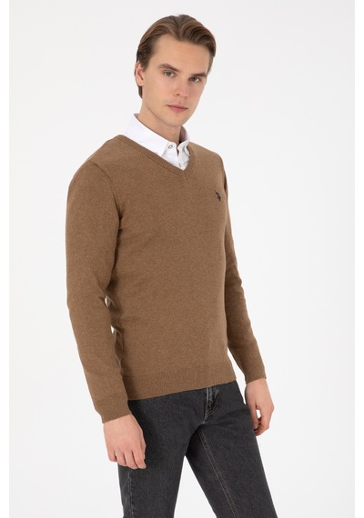 U.S. Polo Assn. U.s. Polo Assn. Erkek Haki Melanj Kazak /triko 50313662-vr125