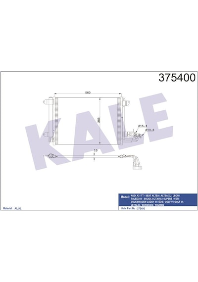 Kale Klıma Radyatoru Audı A3 / Seat Leon / Skoda Octavıa / Vw Caddy / Golf / Jetta Klr-375400