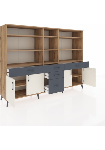 Hyperion Dolap 11 Raflı 5 Çekmeceli 4 Kapaklı 220x44x163 Çam-ayta Çam-aytaşı/antrasit Hyperion Dolap 11 Raflı 5 Çekmeceli 4 Kapaklı 220x44x163 Çam-ayta Çam-aytaşı/antrasit