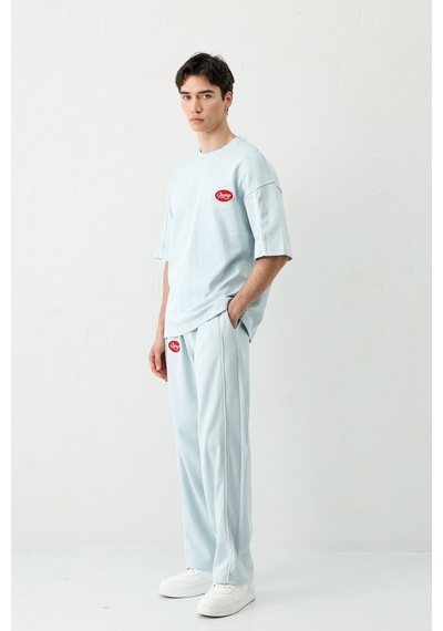 Oversize Baskılı Eşofman Takım V90-21 Bebe Mavi