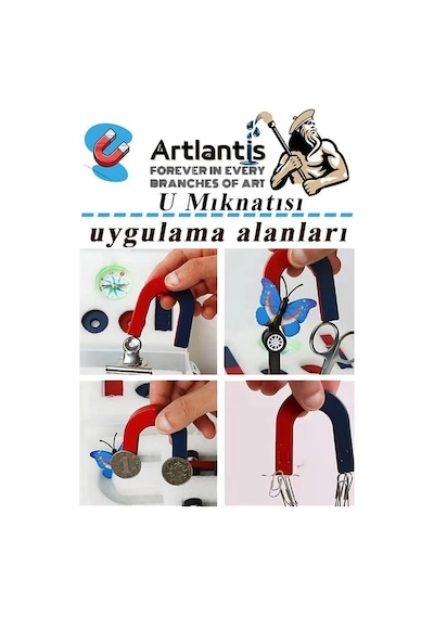 Mıknatıs Seti 20 Parça 1 Paket Deney Malzemesi Okul Projeleri İçin Manyetik U I Araba Halka Mıknatıs Deney Oyun Seti
