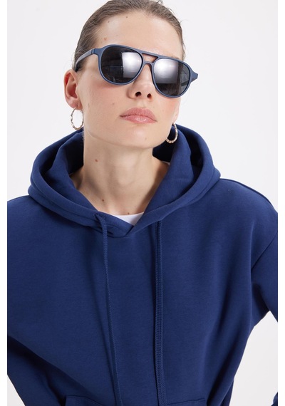 Tudors Kadın Oversize Geniş Kesim Pamuklu Yumuşak Dokulu İçi Polarlı Basic Lacivert Kapüşonlu Sweatshirt-42087 Lacivert Tudors Kadın Oversize Geniş Kesim Pamuklu Yumuşak Dokulu İçi Polarlı Basic Lacivert Kapüşonlu Sweatshirt-42087 Lacivert