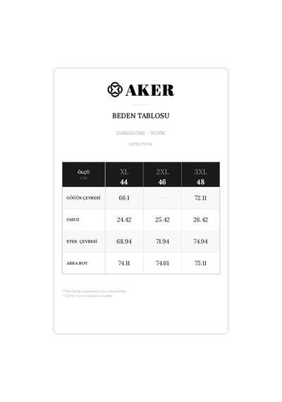 Aker Keten Tunik Siyah Siyah
