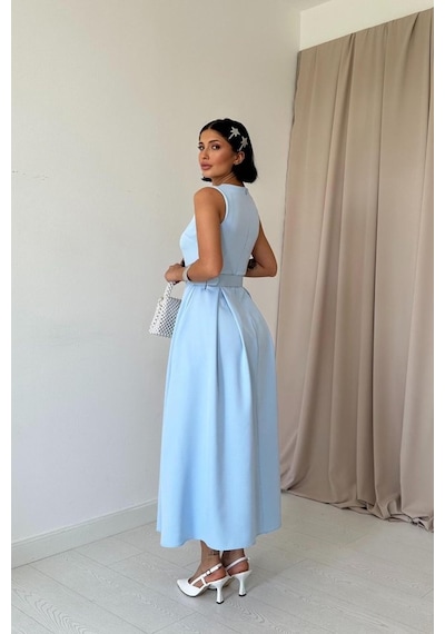 Bebe Mavi Halter Yaka Kloş Elbise Çok renkli