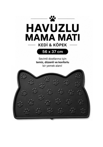 Kedi Beslenme Paspası Kedi Mama Matı Figürlü Yıkanabilir Kokusuz 56x37
