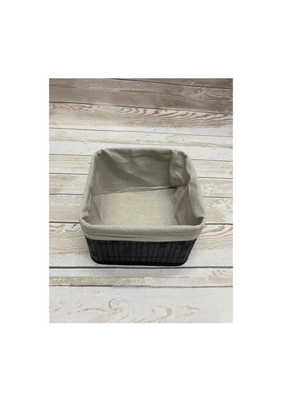 Deconox Bambu Çok Amaçlı Saklama Kutusu Düzenleyici Kare Organizer, Dekoratif Bambu Düzenleyici Siyah 20x20x13cm