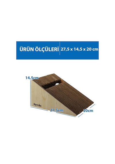 Herniks Doğal Kedi Otlu Zilli Toplu Kedi Tırmalama Kartonu 27.5 CM Hr2021