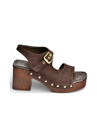 Fox Shoes Y996793502 Kahverengi Süet Kalın Topuklu Kadın Ayakkabı Kahverengi