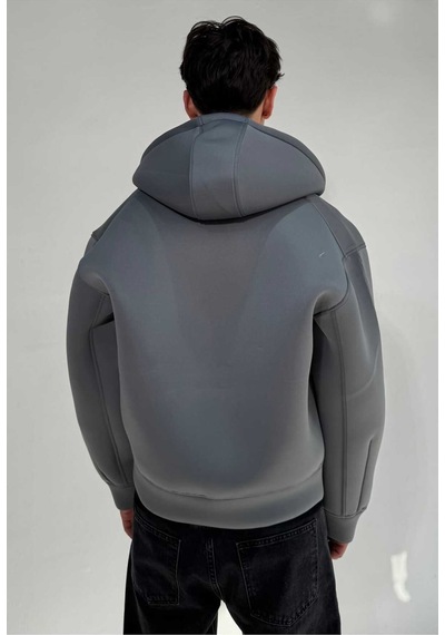 Zaee Oversize Scuba Zipp Hoodie Füme