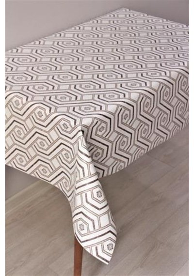 Elyaf Astarlı Silinebilir Pvc Muşamba Masa Örtüsü 1193-2çzgeskitme-kahverengi