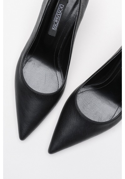Alewomen Siyah Deri 10 Cm Topuklu Ernio Stiletto Kadın Ayakkabı Siyah
