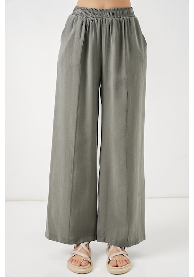 Bigdart Kadın Beli Lastikli Bol Paça Pantolon 30087 - Gri