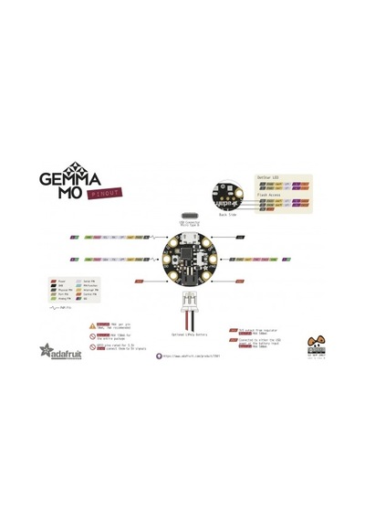 Gemma M0 Adafruit Atsamd21e18 Geliştirme Kartı Sam D Arm Cortex-m0+ 32-bit Gömülü Değerlendirme Kartı