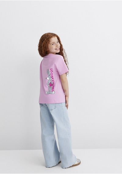 Mavi - Bugs Bunny Baskılı Pembe Tişört 7610303-71038 Pembe