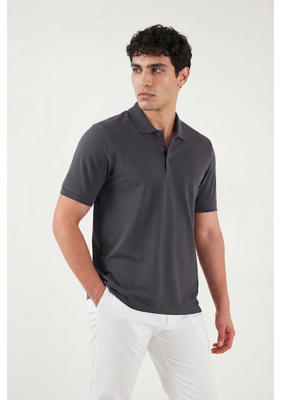 Buratti Pamuklu Regular Fit Düğmeli Erkek Polo Yaka T Shirt 5902127 Antrasit
