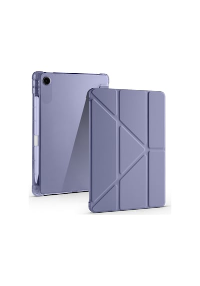 Maks Technology Lenovo Tab Tb-311fu Kılıf Mkst Tri Folding Kalem Bölmeli Standlı Kılıf - Mor Tablet Kılıfı
