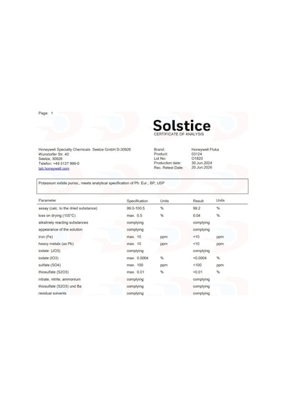 Potasyum İyodür Potassium Iodide - 100 Gram