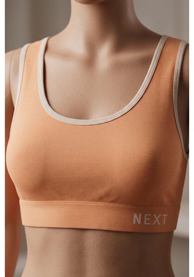 Fit Women Next Baskılı Pedsiz Büstiyer 8012 Turuncu