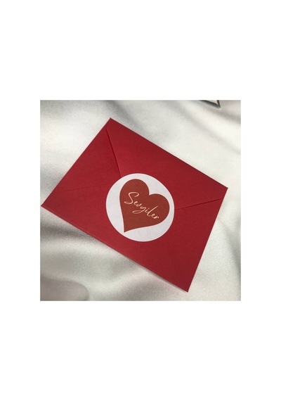 Kırmızı Beyaz Kalp Sevgiler Love Sticker Heart Yuvarlak Etiket 4 Cm - 100 Adet Çok Renkli