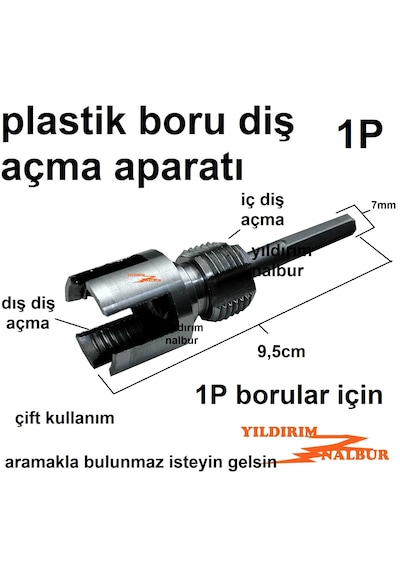 32 Lik Plastik Boru Diş Açma Aparatı 1p Büyük Boy İç Dış Kanal Açma Pretik Aparat