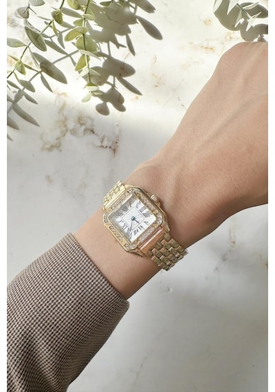 Retro Gold Roma Rakam Kadın Kol Saati Altın