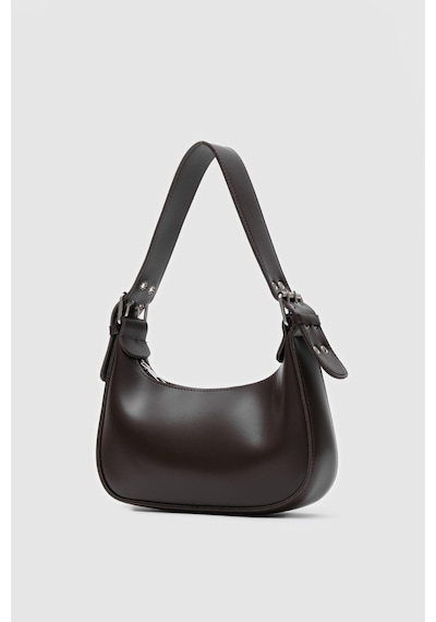 Shule Bags Muse Oval Baget Çanta Acı Kahve Acı Kahve