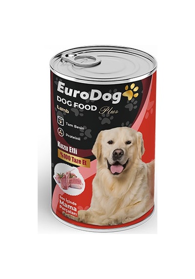 Eurodog - 68 - Kuzu Parça Etli Yetişkin Köpek Konserve - Spt-gld - 400 Gr