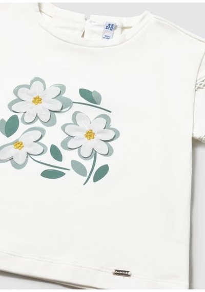 Mayoral Kız Çocuk T-shirt 1079 Krem