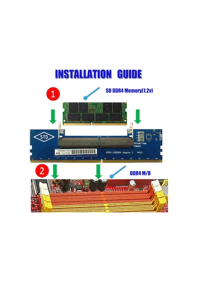 So-Dimm To Dimm Ddr4 Ram Çevirici 4764 Dönüştürücü Laptop Adaptör