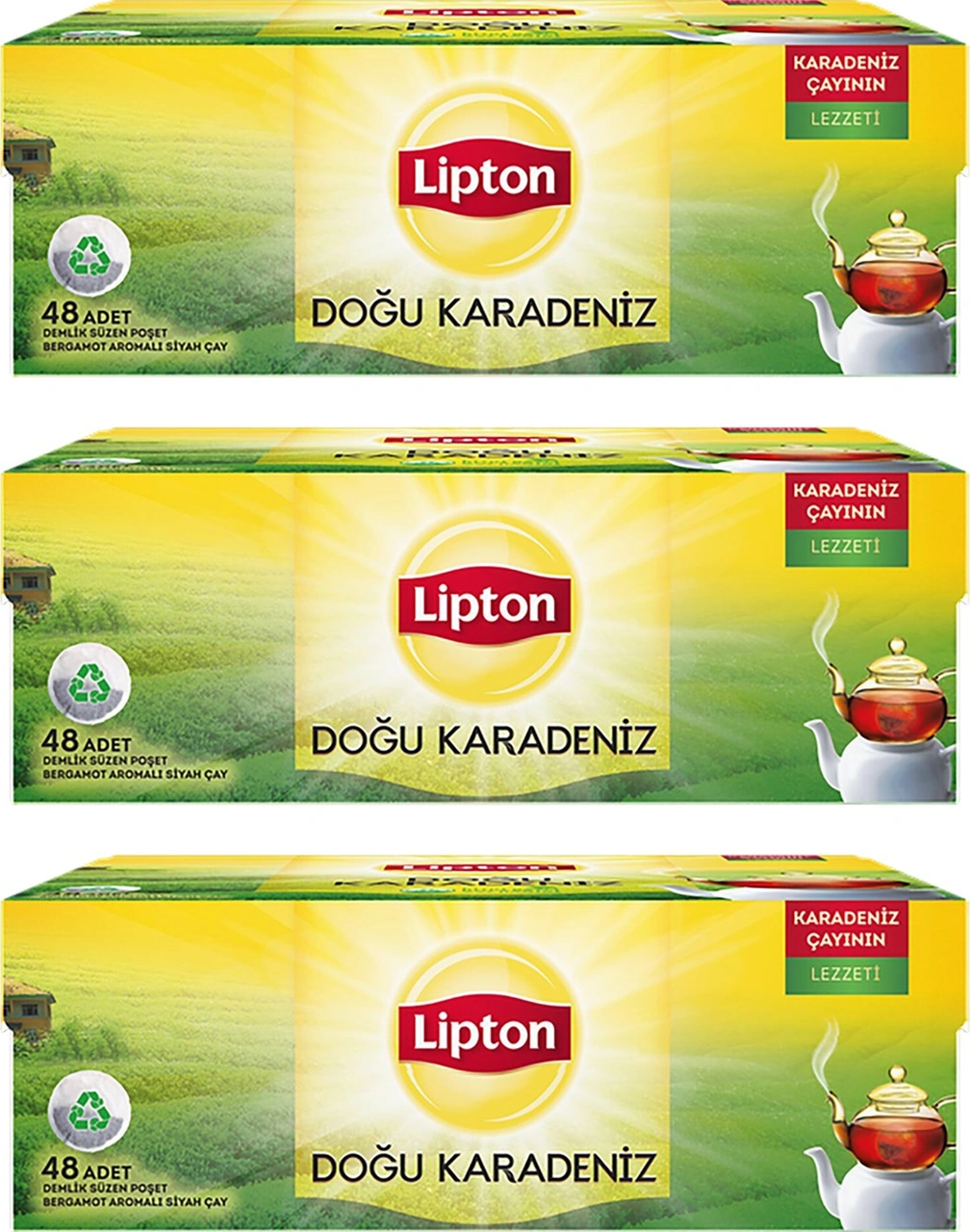 Lipton Doğu Karadeniz Demlik Poşet Çay 48'li 153 G X 3 Adet