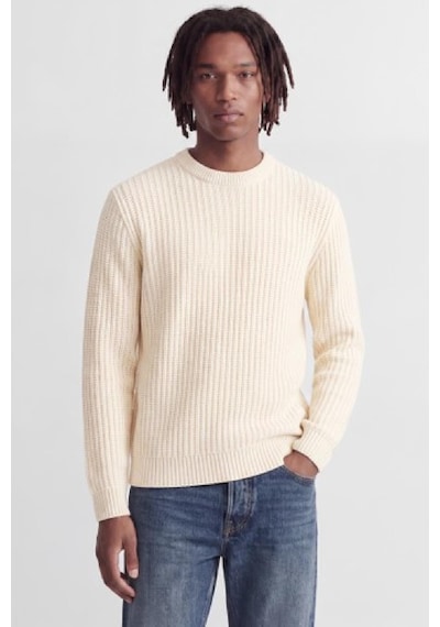 Jack & Jones Jjjaxon Erkek Bisiklet Yaka Triko Kazak Günlük Şık Ekru