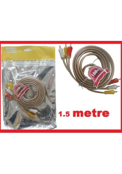 1.5 Metre 1.5 M 3 Rca 3 Rca Video Audio Görüntü Ses Sistemi Boofe