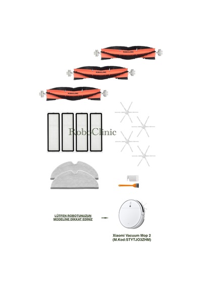 Xiaomi Mi Robot Vacuum Mop 2 Stytjo3zhm Robot Süpürge Ile Uyumlu Fırça, Filtre, Mop Seti-15 Parça