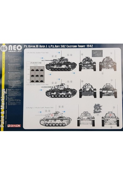 Dragon 6957 1/35 Ölçek, Pz.kpfw.ııı Ausf..l 502. Alay Leningrad 1942/43 Tankı Plastik Model Kiti-51099