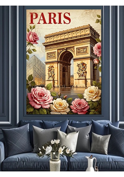 Ahşap Tablo Paris Zafer Takı Tarihi Yapı