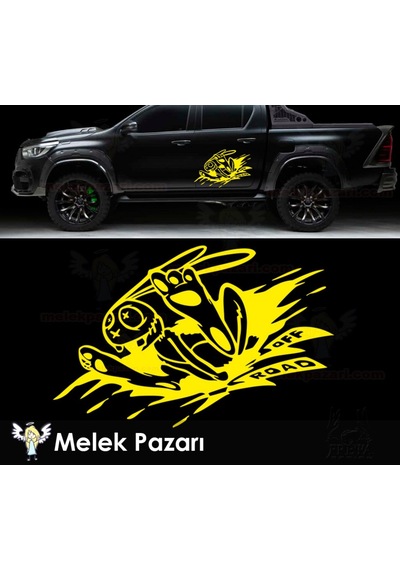 Yaralı Tavşan Off Road Sticker, Off Road Çıkartma