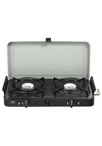 Cadac 2 Cook 3 Kamp Ocağı - 2 Brülörlü, Piezo Ateşleme, Rüzgarlıklı, Dış Mekan Kullanımına Uygun Siyah